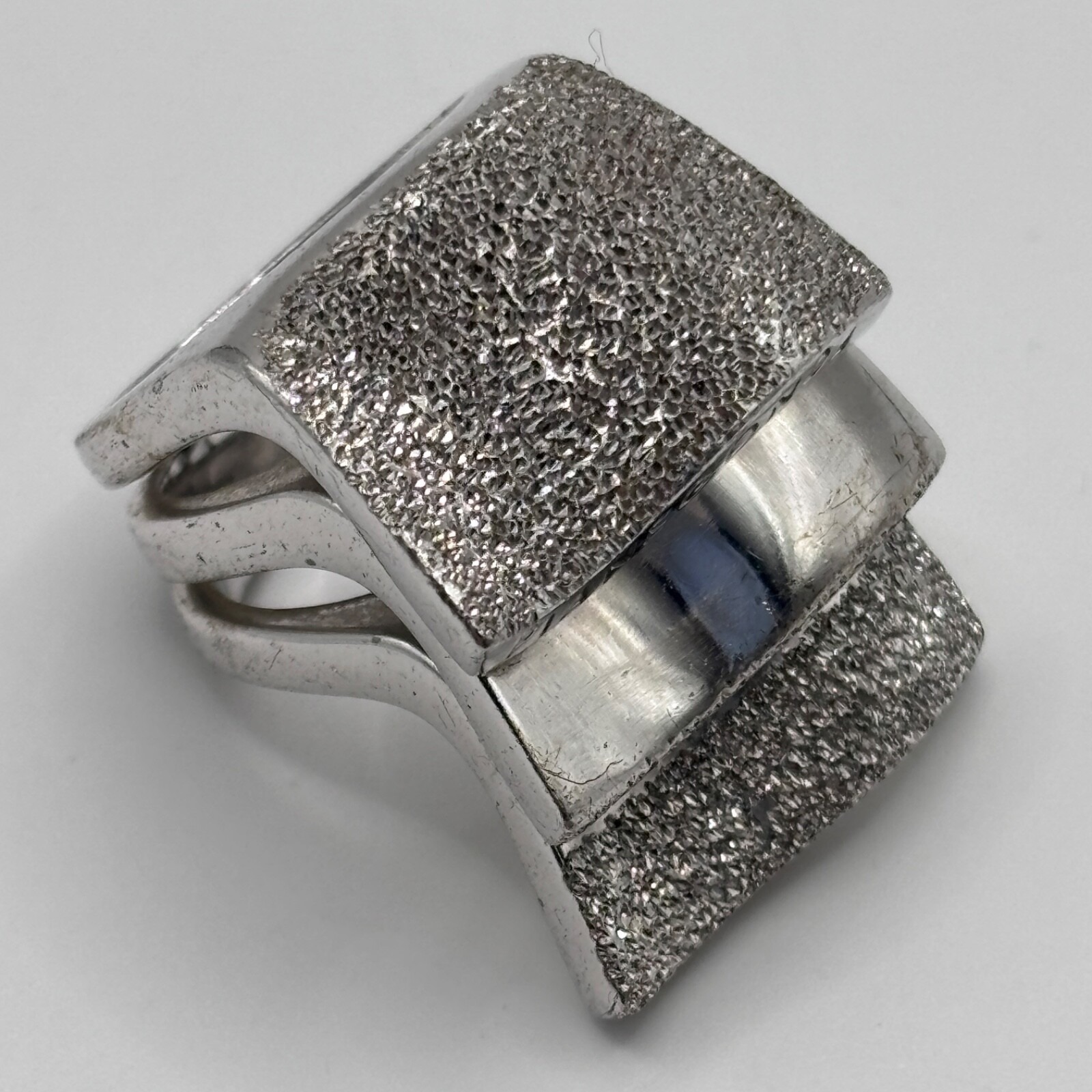 Vintage Pianegonda Sculptural Band Ring 925 Sterling Silver Size 7 - See Photos